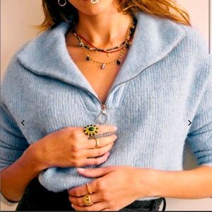 Sézane Johnny Zip Sweater Size Small